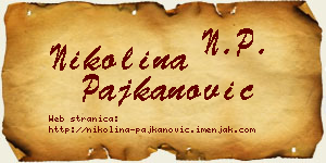 Nikolina Pajkanović vizit kartica